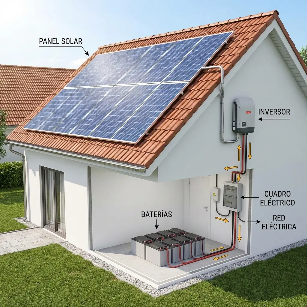 Ejemplo de Instalación Típica de Placas Fotovoltaicas